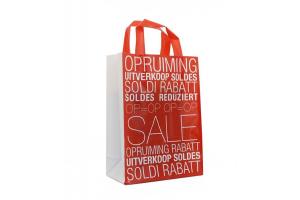 Plastic tas Sale met lussen maat S: 22x10x30cm
