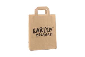 Papieren snacktas 'Early Breakfast' M: 22x10x28cm