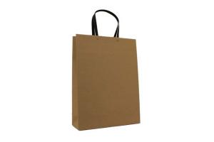 Bruine papieren tassen met luxe hengsels S: 16x8x16cm