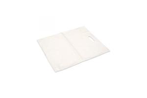 vierkante witte plastic tas van 50x50 + 2 x 5cm plooibodem van 50My