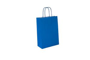 Lichtblauwe 90 grams papieren tas met gedraaide handgrepen (kleine minimale afname!): 22x10x31cm