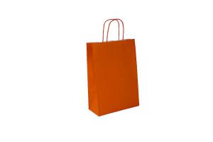 Oranje 90 grams papieren tas met gedraaide handgrepen (kleine minimale afname!): 22x10x31cm